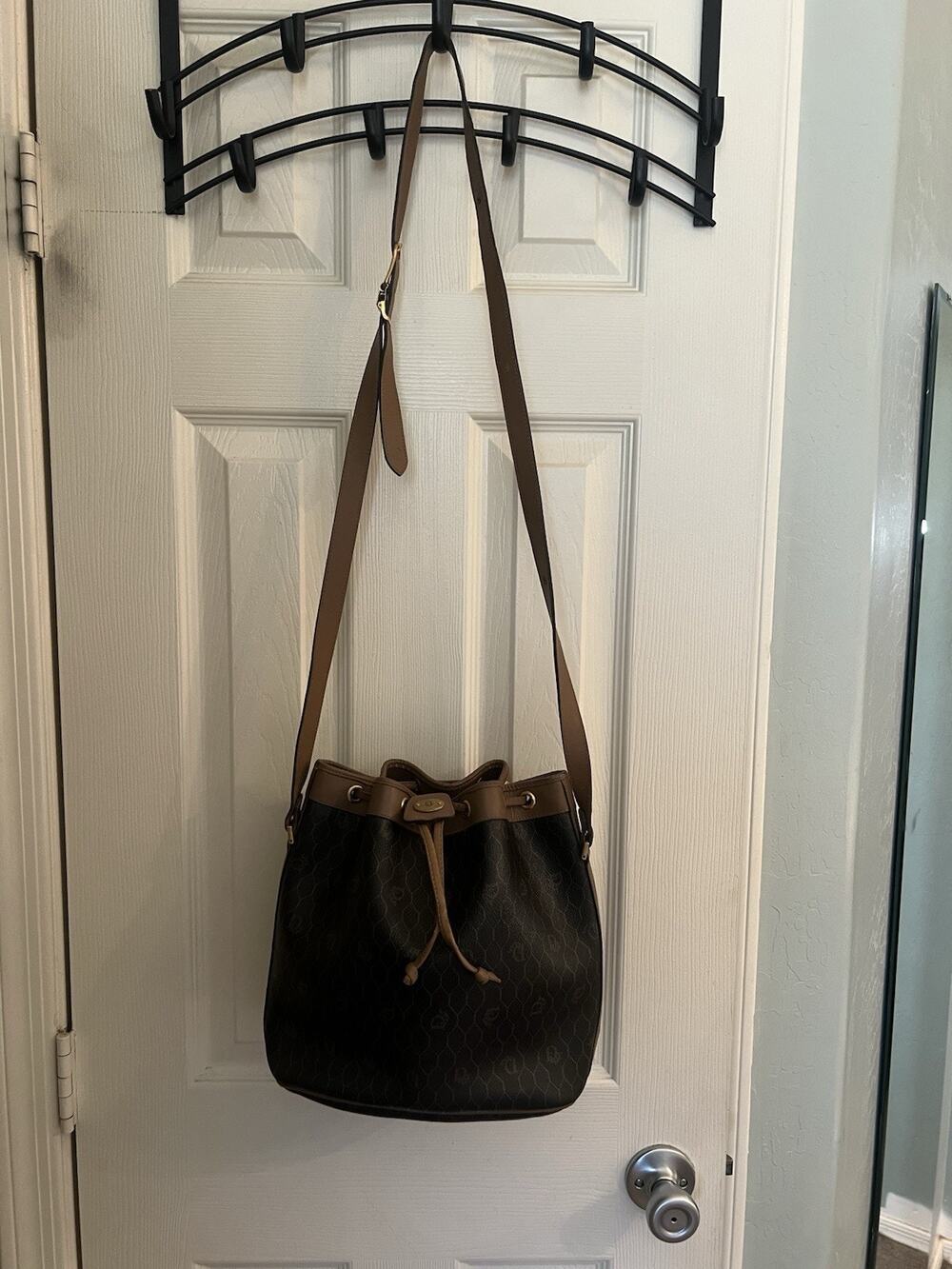 VTG Christian Dior Honeycomb Drawstring Bucket Bag